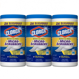 补货：Clorox 微型刷消毒抗菌湿巾70片x3瓶装 @ Amazon