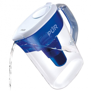 PUR Water Filter Pitcher Filtration System, 7 Cup, Clear/Blue @ Amazon