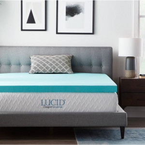 Lucid Comfort Collection 3英寸凝胶和芦荟灌注记忆泡沫床垫，Queen
