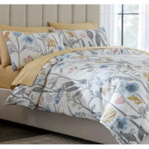 Purcell  by Home Decorators Collection 3件式水洗牛仔布植物羽绒被套，Full/Queen