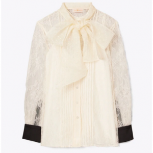 Chantilly Lace Bow Blouse