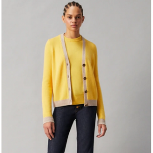 Color-block Cashmere Cardigan