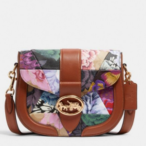Georgie Saddle Bag With Patchwork Kaffe Fassett Print
