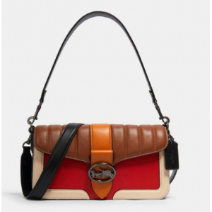 Georgie Shoulder Bag With Colorblock Linear Quilting