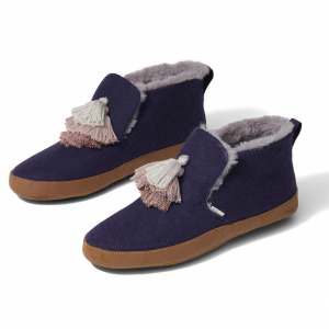WOMEN Navy Faux Fur Nahla Slipper
