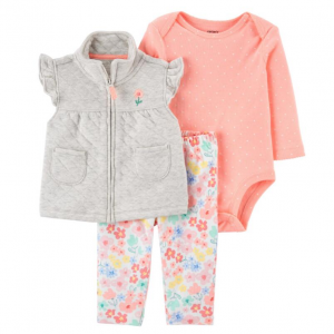 Carter's | Baby 3-Piece Quilted Little Vest Set