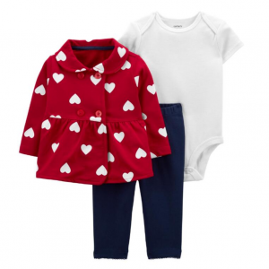 Carter's | Baby 3-Piece Valentine's Day Little Cardigan Set