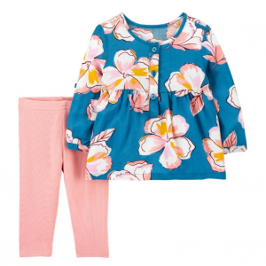 Carter's | Baby 2-Piece Floral Poplin Top & Legging Set