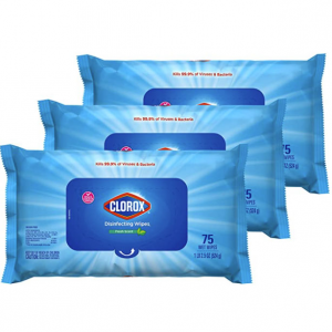 Clorox Disinfecting Bleach Free Cleaning Wipes, 75 Wipes, Pack Of 3 @ Amazon