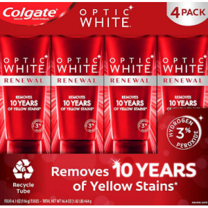 Colgate Optic White Renewal Toothpaste 4.1 oz, 4-pack @ Costco