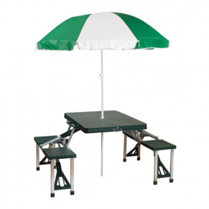 Stansport 戶外可折疊餐桌椅 帶遮陽傘 @ Walmart