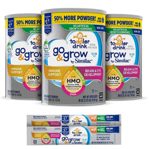 Go & Grow by Similac 幼儿非转基因配方奶粉,1.02Kg,3罐+2条便携装 @ Amazon