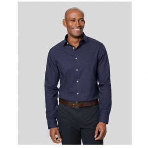 Charles Tyrwhitt Business Casual Collar Spot Printed Shirt - Navy