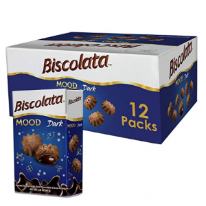 Biscolata 黑巧克力夾心小星星酥脆餅幹 12小盒 @ Amazon