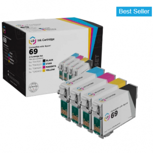 Remanufactured 69 Bulk Pack of 4 Ink Cartridges for Epson: 1 Each of Black, Cyan, Magenta, & Yello