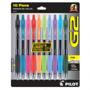 Pilot G2 Gel Ink Pens, Fine Point (0.7mm), Asst, 10 Pack, 532885838 @ Walmart