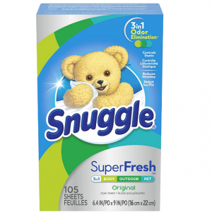 Snuggle Plus Super Fresh Fabric Softener Dryer Sheets with Static Control and Odor Eliminating