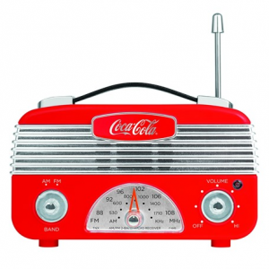 Coca-Cola CCR01 Retro Desktop Vintage Style AM/FM Battery Operated Radio - Red/Silver @ Woot