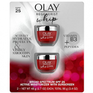 $12	 OFF Olay Regenerist Whip Face Moisturizer SPF 25 2/1.7 oz