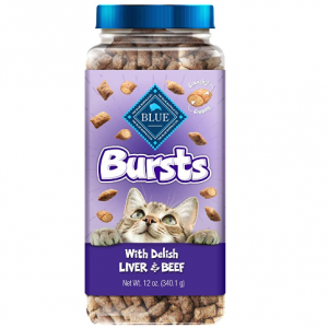 Blue Buffalo Bursts Crunchy Cat Treats Chicken Liver and Beef 12-oz tub @ Amazon