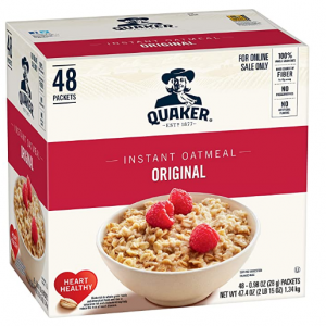 Quaker Instant Oatmeal, Original, Individual Packets, 48 Count @ Amazon