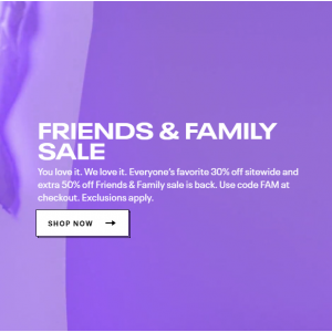 Friends & Family Sale - 30% Off Sitewide + Extra 50% Off Sale @ Reebok