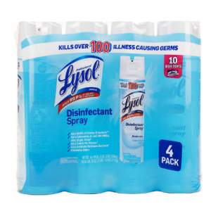 Lysol Disinfecting Spray, 19 oz, 4-count @ Costco