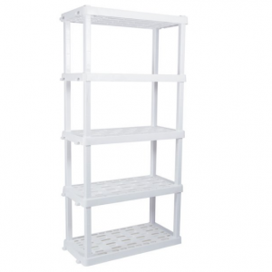 Hyper Tough Heavy Duty 5-tier Interlocking Shelf (White) - Weight Capacity of up to 150 lbs/Shelf