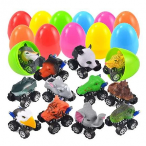 Jumbo Easter Eggs with Prefilled Animal Pull Back Cars - 12 Pack $17.99 shipped