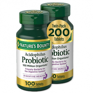 Nature's Bounty Acidophilus Probiotic Twin Pack, 200 Tablets @ Amazon