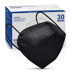 Boncare KN95 Face Mask 30 PCs, 5-Layer Black Face Mask @ Amazon