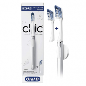Oral-B Clic 牙刷 附2個替換刷頭+磁性牙刷架 @ Amazon