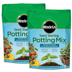 Miracle-Gro Seed Starting Potting Mix, 8 qt. 2-Pack @ Amazon