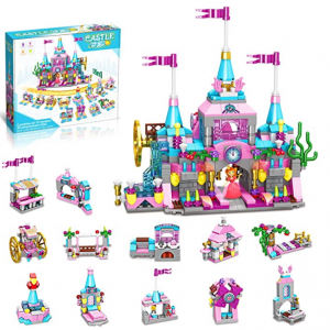 HOMOFY 568pcs 25 Models Pink Princess Castle Building Blocks Toy @ Amazon