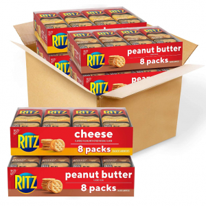 RITZ Peanut Butter Sandwich Cracker Snacks and Cheese Sandwich Crackers, 32 Packs @ Amazon