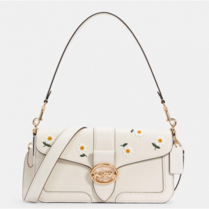 60% Off Georgie Shoulder Bag With Daisy Embroidery @ Coach Outlet
