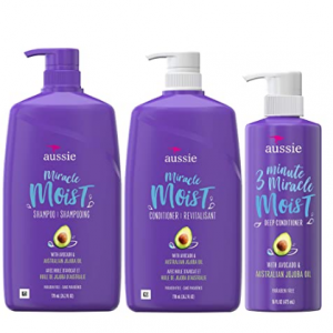 Aussie Miracle Moist Shampoo, Conditioner & 3 Minute Conditioner Hair Treatment Bundle @ Amazon 