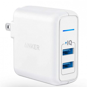 Amazon - Anker Elite Dual Port 24W 快充 可折叠电源适配器，现价$8.99