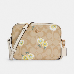 64% Off Coach Mini Camera Bag In Signature Canvas With Daisy Print @ Coach Outlet