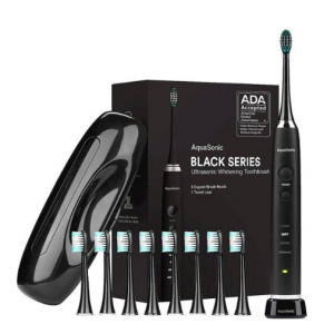 AquaSonic - Black Series Rechargeable Electric Toothbrush - Black @ Best Buy