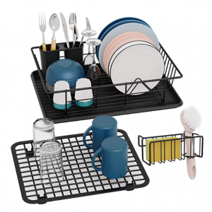 Dish Rack, GSlife Set of Stable Dish Drying Rack with Drip Tray @ Amazon