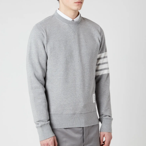 Thom Browne Men's Engineered 4-Bar Stripe Loopback Sweatshirt - Light Grey