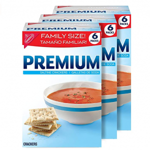 Premium Saltine Crackers, Family Size - 3 Boxes @ Amazon