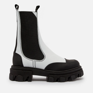 Ganni Women's Leather Chelsea Boots - Egret
