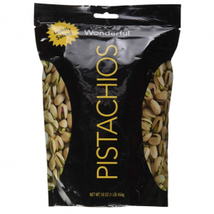 Wonderful Pistachios Roasted &, Resealable Bag, Lightly salted, 16 Oz @ Amazon