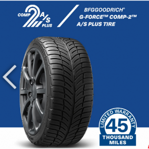 Save $110 off any set of 4 BFGoodrich tires @Costco