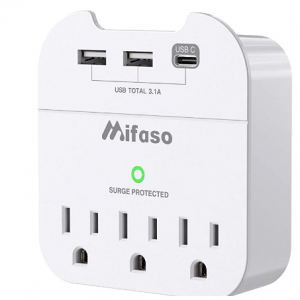 Amazon - Mifaso 6孔插线板 + 2 USB充电器 + 1个Type C 插座 ，9折