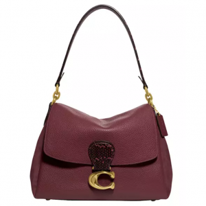50% Off COACH Mixed Leather with Snake Trim May Shoulder Bag @ Belk