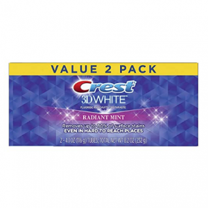 Crest 3D White, Whitening Toothpaste Radiant Mint, 4.1 oz, Pack of 2 @ Amazon