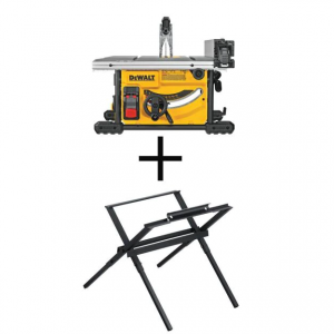 DEWALT 15 Amp Corded 8-1/4 in. Compact Jobsite Tablesaw with Compact Table Saw Stand @ Home Depot
